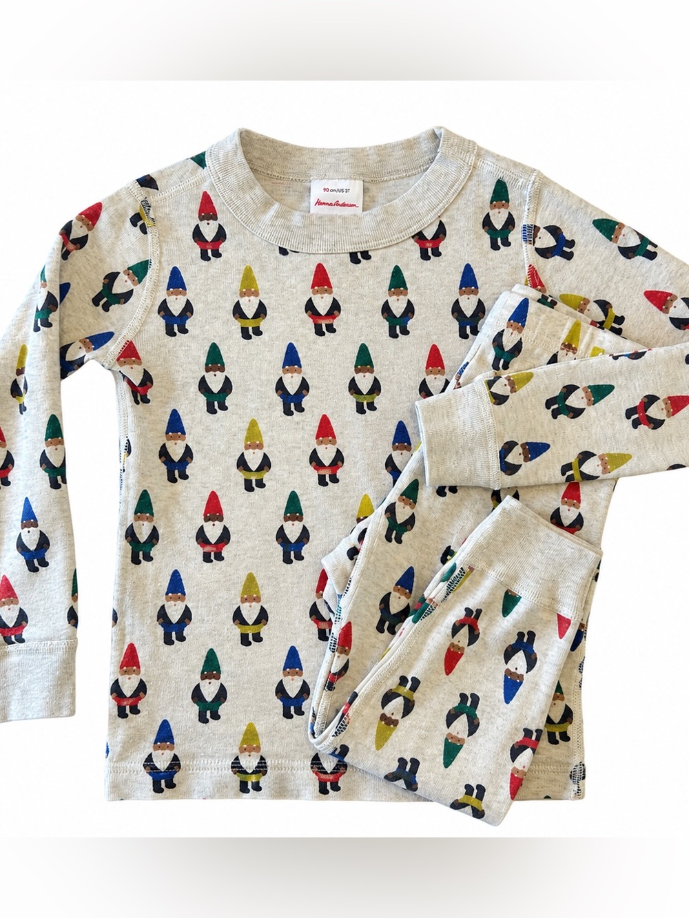 Hanna Andersson 3T Gnome Pajama Set Organic Cotton Long John PJs